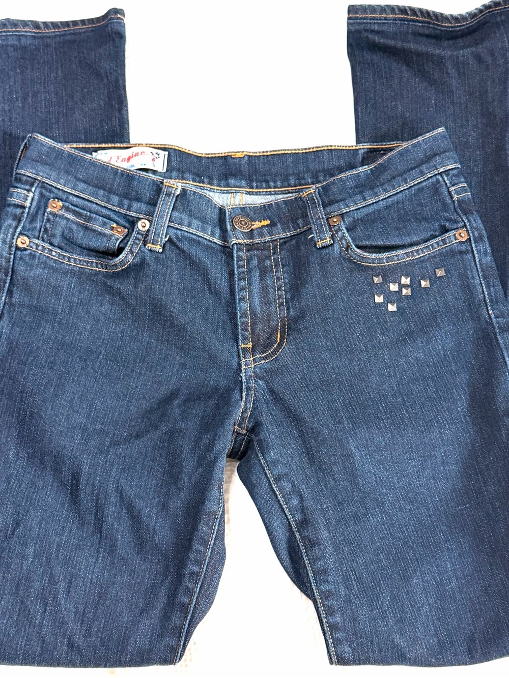 Red Engine Studded Cross Pocket Bootcut Jeans Size 28